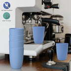 Wheat Straw Cups 6 PCS Good Alternative to Plastic Reusable Cups 12 oz Unbreakable Drinking Cup Reusable Dishwasher Safe Water Plastic Glasses Light Blue