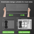 Black Expandable Roll Up Dish Drying Rack Up to 22.8''with 2 Storage Baskets,Over The Sink Kitchen Rolling up Dish Drainer Drying Rack , Foldable,Rollable,for Kitchen Dishes(Expandable Width Size)