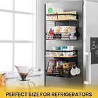 [WIDER SHELF] 1 SET Strong Magnetic Shelf Basket for Fridge with Tag & Bamboo Top, XXL Large Magnetic Spice Rack Shelves for Side of Refrigerator, Kitchen Pantry Storage Organizer for Food Fruit Veg