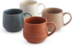 Sango 17.5 oz Stoneware Coffee Mugs Set of 4, Rustic Ceramic Mug with Speckled Reactive Glaze, Large Pottery Drinkware for Coffee or Tea, Dishwasher & Microwave Safe Mugs, Siterra Painter’s Palette