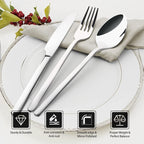 KINGSTONE Dinner Forks Set of 4, 8-Inch 18/10 Stainless Steel Forks Cutlery, Mirror Polished Table Forks for Home, Kitchen & Restaurant, Dishwasher Safe (Dinner Forks Set, 4-Piece)