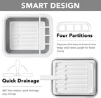 Tiawudi Collapsible Dish Drying Rack, Pop Up Dinnerware Drainer, Portable Plate Organizer for Kitchen RV Campers Travel Trailer, Space Saving Kitchen Storage Tray