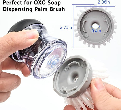 4 Pack Brush Refills for OXO Dish Brush Refill B, Brush Head Replacement OXO Dish Brush Replacement Head（Grey Round）