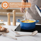 Onader Kitchen Utensils Set, Silicone Non Toxic Cooking Utensils, 6 Pcs Heat Resistant Kitchen Gadgets Set for Nonstick Cookware - Khaki