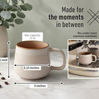 Ava Nord Ceramic Coffee Mugs Set of 4 | 12 oz Stoneware Coffee Cups | Lead-Free, Non-Toxic | Microwave and Dishwasher Safe | Comfortable Handle | Modern Nordic Design for Tea and Latte | Rose Sand
