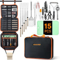 Portable Camping Cooking Utensils Set, Camp Kitchen Set with Organizer Bag, RV Essentials Outdoor Cooking Utensil Kit for Travel, Picnics, Camping, BBQs, Parties