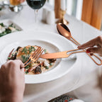 Flatware Set 4 Copper/Rose Gold Silverware Hollow Out Handles 20 Piece Stainless Steel Cutlery Modern Tableware Eating Utensils for Home Dinner Parties Wedding Festival Everyday Use