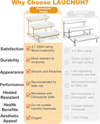 LAUCHUH 3 Tier Serving Tray, Porcelain Serving Platter Tier Serving Stand with Collapsible Sturdier Rack, Serving Trays and Platters Dessert Party Display Set for Mother's Day, Gold, 12 Inch