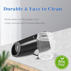 Rechargeable Electric Salt and Pepper Grinder Set, Gravity Activated, Adjustable Coarseness, LED Light, USB Charging, Ceramic Core, 150ml Transparent Hopper, Black