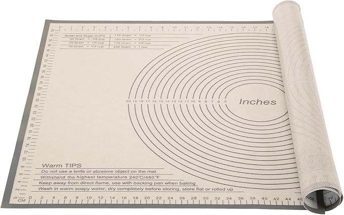 Silicone Pastry Mat 34x26 Inch Nonstick Baking Mat -Perfect for Dough, Pastry, Bread, Dough Rolling, Kneading Board, Pie Crust, Fondant, Pasta/Pizza, Kitchen Counter Mat