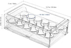BPA Free Refrigerator Organizer Bins, Stackable Egg Holder, 18 Egg Tray