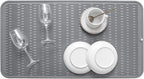 MicoYang Silicone Dish Drying Mat for Multiple Usage,Easy clean,Eco-friendly,Heat-resistant Silicone Mat for Kitchen Counter or Sink,Refrigerator or Drawer Liner Grey 4XL 32 inches x 18 inches