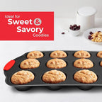 PERLLI Non-Stick 8-Piece Baking Pan Set, BPA-Free Carbon Steel Bakeware Set with Silicone Handles, Stackable Kitchen Oven Set, Cookie Sheet, Baking Tray, Baking Sheet Set, Oven Safe (446°F)