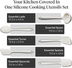 GIR 5-Piece Silicone Kitchen Utensils Set, Non-Toxic Cooking Utensils for Cooking and Baking, Heat Resistant, Food Grade, Dishwasher Safe Rubber Spatula, Ladle, Spoon - Party Confetti