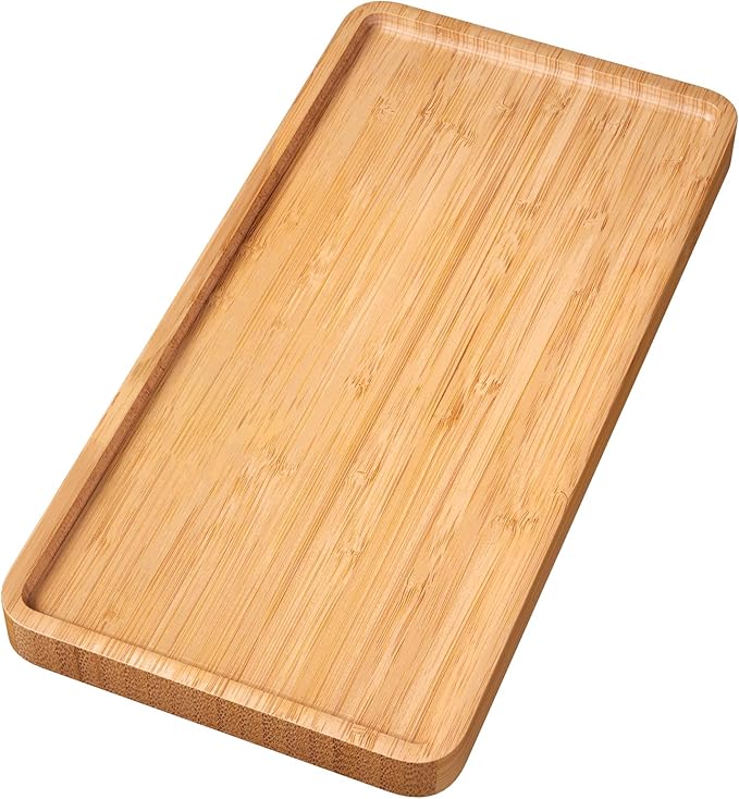 VERTORGAN Bamboo Serving Tray,11.8x5.9 Inch Decorative Trays Platter for Coffee Table,Living Room,Bar,Party,Mini Charcuterie Boards Cheese Board,Home Decor（Natural）