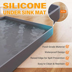 FLATO Waterproof Under Sink Mat 22" x 19" Shelf Liner for Kitchen and Bathroom, Cabinet Protector, Organizers and Storage, Flexible Silicone Drip Tray