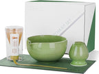 ZENS Matcha Whisk Set, 5pcs Matcha Kit Set Includes Emerald Green Bowl, Handcrafted Bamboo Whisk and Chasen Holder, Scoop & Tea Mat, Matcha Tea Ceremony Gift for Matcha Lovers