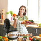 1 pcs 13"x 9" Solid Acacia Wood Serving Tray Rectangular Wooden Serving Platter Natural Wooden Board for Bar Coffee Party