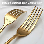 Quality Material Silverware Set with Squared Edge,18/10 Stainless Steel Cutlery Set,20 Piece Flatware Set,Service for 4,Dishwasher Safe(20)(gold)