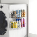 Magnetic Spice Rack for Refrigerator Magnetic Fridge Shelf for Kitchen Spice Organizer Magnetic Shelf for Fridge Space Saving White 2 Pack