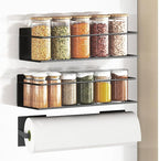 Magnetic Spice Rack For Refrigerator, Space Saving Magnetic Shelf For Fridge Black 2 Pack