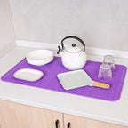 MicoYang Silicone Dish Drying Mat for Multiple Usage,Easy clean,Eco-friendly,Heat-resistant Silicone Mat for Kitchen Counter or Sink,Refrigerator or Drawer Liner Purple 4XL 32 inches x 18 inches