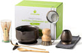Matcha Whisk Set, Matcha Bowl with Spout and Coaster, Matcha Whisk and Holder, Sifter, Scoop, Spoon, Cleaning Brush - 10 Pcs Complete Ceramic Matcha Kit