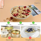 Wrova 65oz Big Salad Bowls - Large Wheat Straw Bowls set of 6 - Unbreakable Serving Bowls - Microwave & Dishwasher Safe Bowl for Cereal,Salad - Vibrant Series