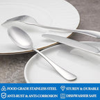32 Pcs Forks and Spoons Silverware Set,Food Grade Stainless Steel Flatware Cutlery Set for Home,Kitchen and Restaurant,Mirror Polished,Dishwasher Safe-16 Dinner Fork(8 inch) and 16 Teaspoon(6.5 inch)