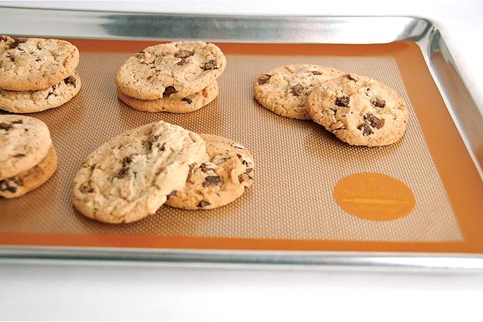 Mrs. Anderson's Baking Non-Stick Silicone Baking Mat - Reusable Oven Liner & Pastry Mat - For Breads, Cookies, Roasting & More - Baker’s Essentials - Heat-Resistant to 480°F - Baking Mat