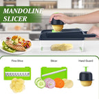 HomeHacks Vegetable Chopper Vegetable Cutter, 15 in 1 Kitchen Gadget, Dicer, Slicer, Onion Cutter, Salad, Cheese Grater & Egg Separator - Multi-Functional Veggie Chopper Lid with Handle (Green)
