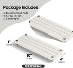 Razborci 2 Pack Fast Drying Water Absorbing Diatomite Stone Mat Tray for Kitchen & Bathroom Counter - Instant Dry Sink Caddy Organizer - Vanity Holder for Soap and Sponge – Beige Gray 10" x 4"