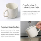 MONITO 12 OZ Coffee Mugs Set of 4, Modern Ceramic Coffee Mugs Set with handle for Tea/Latte/Cappuccino/Milk/Cocoa.White.