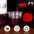 KesaPlan 50 Pcs Disposable Stemless Glasses 12oz Crystal Plastic Wine Glasses Clear Classic Cup for Meeting Weddings Birthdays Cocktail Christmas Party Supplies