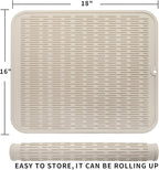 MicoYang Silicone Dish Drying Mat for Multiple Usage,Easy clean,Eco-friendly,Heat-resistant Silicone Mat for Kitchen Counter or Sink,Refrigerator or Drawer Liner Tapioca XL 18 inches x 16 inches
