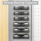 Magnetic Spice Rack for Refrigerator, 6 Pack Magnetic Shelf, Fridge Magnet Organizer with Moveable 12 Hooks, Magnetic Fridge Shelf for Kitchen Organization and Storage (6 Pack)