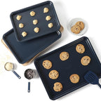 Calphalon Legacy 3 Piece 18 ", 15" and 13" PFA Free Nonstick Cookie Sheet - Navy Blue