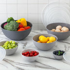 COOK WITH COLOR Mixing Bowls with Lids - 12 Piece Plastic Nesting Bowls Set includes 6 Prep Bowls and 6 Lids, Microwave Safe Mixing Bowl Set, Multicolor