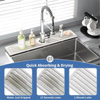 Kitchen Faucet Mat, Diatomite Sink Faucet Mat Splash Guard for Kitchen, Water Absorbing Stone Tray for Sink, Quick Drying Faucet Mat for Kitchen Sink, Absorbent Stone Drying Tray for Bathroom Counter