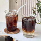 6 Piece Drinking Glasses, 16 Oz Clear Water Glass Set with Straws, Lead-free Highball Glass Cup Kitchen Glassware for Juice, Beverage, Cocktail, Ice Tea, Coffee, Soda