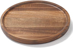 Round Wood Tray, Acacia Wooden Decorative Serving Tray for Coffee Table and Home Decor, Wooden Appetizer Charcuterie Board for Kitchen Countertop (7.9 inch)