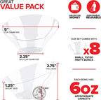 6oz Clear Plastic Serving Bowls (8 Pack) Small Disposable Candy Dishes, Buffet Containers for Chips, Popcorn, Snacks, Mints, Salad Bar, Snack Bowl, Parties, Office Desk, Bridal Shower, Party Supplies