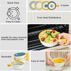 Yeacccng Bohemian French Onion Soup Bowls Set of 4-23 Oz Ceramic Soup Bowls with Handle, 6 Inch Soup Bowl for Kitchen, Oven/Microwave Safe, Lead-Free,Scratch-Resistant