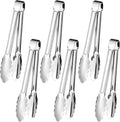 6pcs Stainless Steel Serving Tongs Gold or Silver Plated 9inch Heavy Duty Durable BBQ Clamps Design for Weddings Parties Banquets Buffets Family Gatherings Kitchen Cooking Serving Clip