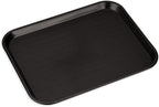 Carlisle FoodService Products Cafe Plastic Fast Food Tray, 14" x 18", Black (Pack of 2)