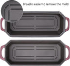 Bread Pan Cast Iron Loaf Pan with Lid Bread Loaf Pan 13x5 Inch Enameled Cast Iron Sourdough Bread Pan,Magenta