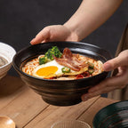 YUN TAO Ceramic Ramen Bowls Set of 4, 35 oz Large Japanese Style Serving Bowls for Salad,Udon, Soba, Pho,Pasta, Asian Soup Noodle,Suitable as Housewarming Gifts