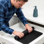 MicoYang Silicone Dish Drying Mat for Multiple Usage,Easy clean,Eco-friendly,Heat-resistant Silicone Mat for Kitchen Counter or Sink,Refrigerator or drawer liner Black L 16 inches x 12 inches