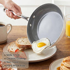 Cookware Set Nonstick Frying Pans, 8 &10 inches Ceramic Non Stick Skillets, Egg Fry Pans for Cooking,PTFE,PFOA,PFAs Free,Oven&Dishwasher Safe,Ash Grey