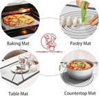 Silicone Baking Mat with Measurement, Non Stick Siliocne Pastrty Mat for Dough Rolling, Making Cookies, Macarons, Bread, Cake and Candy Reusable Fondant Mat Baking Supplies